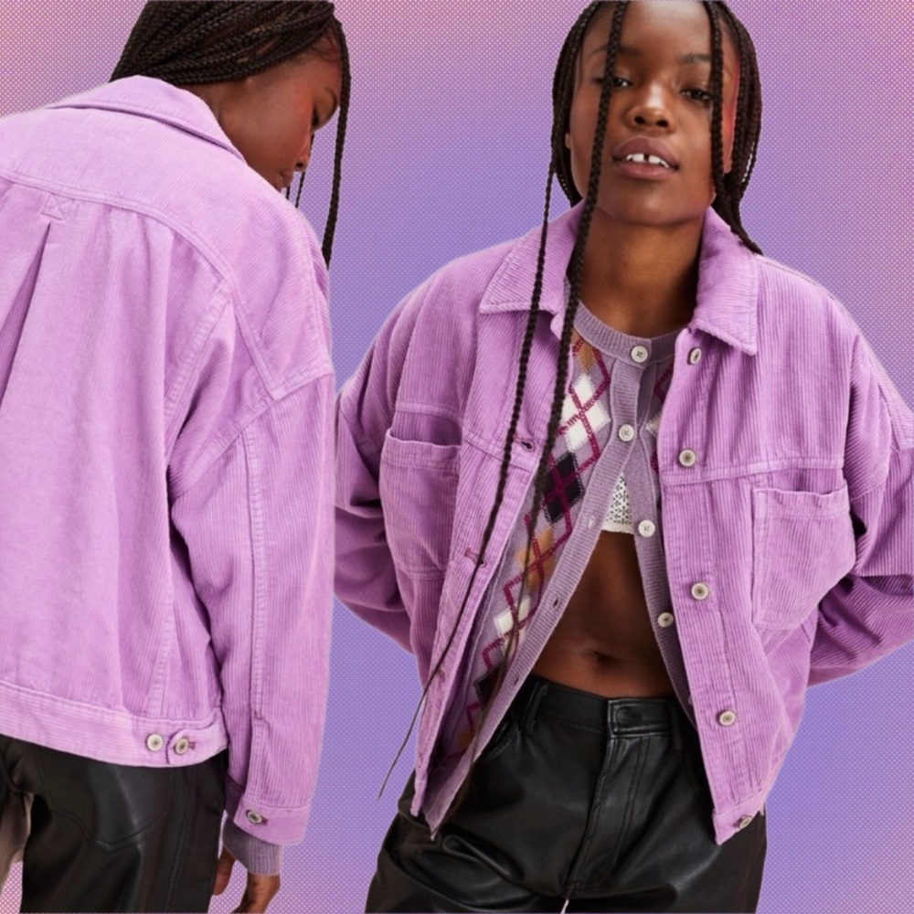 we the free • opal swing denim jacket violet turtle purple s